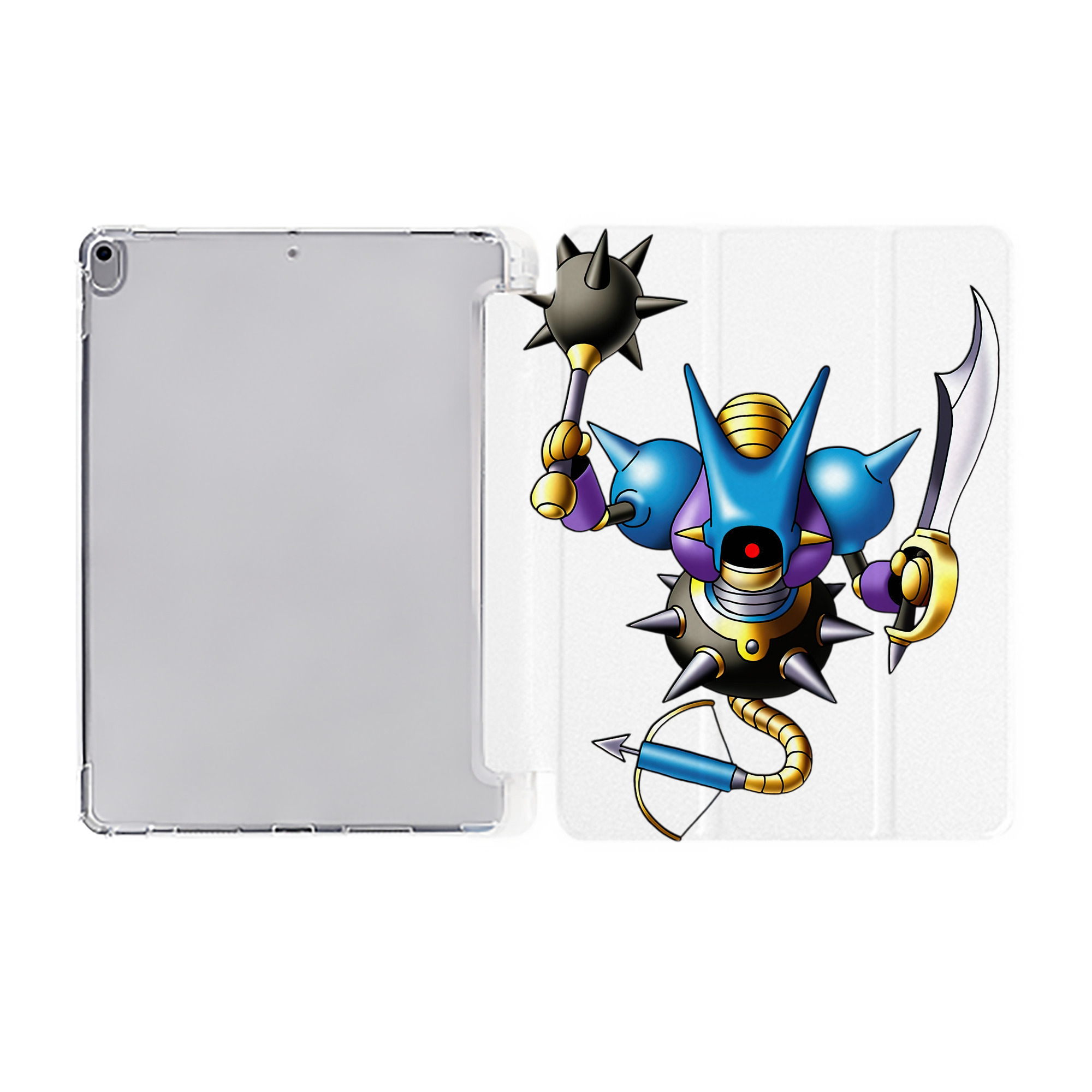 （画像用） ドラゴンクエスト Doragon Kuesuto Dragon Quest IPad ケース ペン収納付き 三つ折りスタンド PUレザー×シリコン 対応機種9.5/10.5/10.9インチ